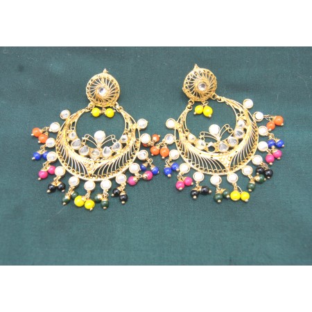 Multicolor Chandbali Earrings 