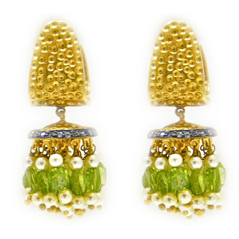 peridot yellow gold earrings