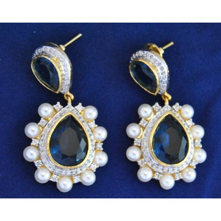 Sapphire Pearl Earrings