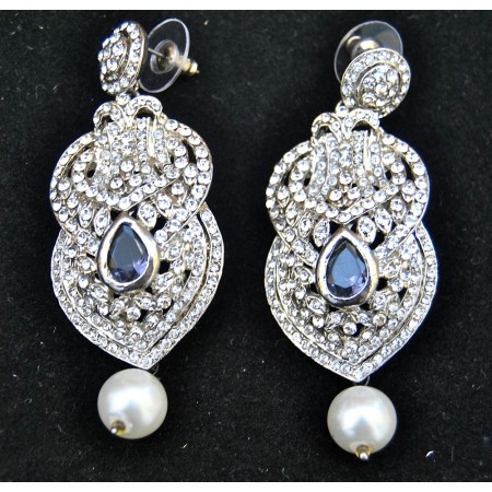 Crystal Earrings with Pearls