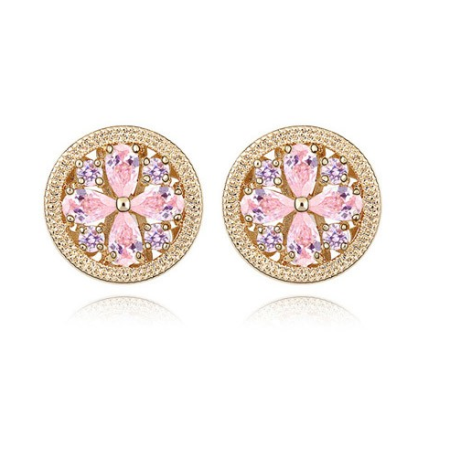 Gold Pink Diamond Studs