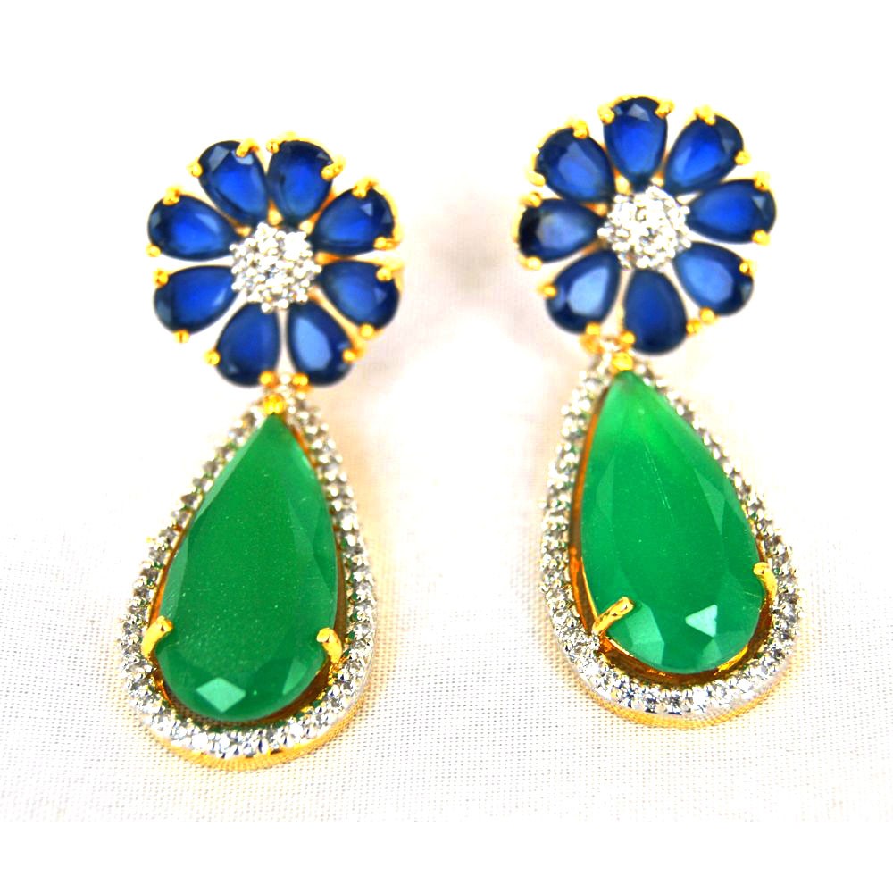 Lulit | Baroque Pearl, Emerald and Simulated Diamond Drop Earrings –  ratnalijewels