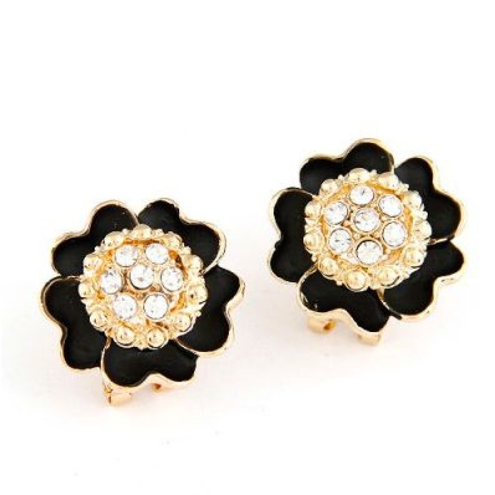 Buy Earrings Exaggerated Large Flower Drop Shiny CZ 3 Tone Gold Multi-Layer  Petals Stud Earring for Women Celebration Party Jewelry Fashion Earrings  (Metal Color : 3 Tone Gold) Online at desertcartINDIA